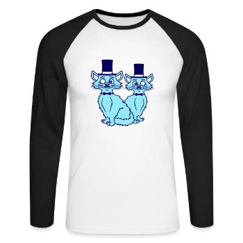 2 Sir Cats Mr. Cylinder Deux Monocle Team Empire - T-shirt baseball manches longues Homme - blanc/noir - Devant - Nik (191cm)