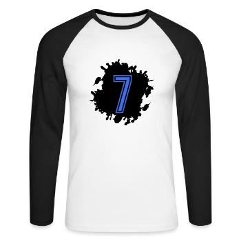 Emplacement 7 - T-shirt baseball manches longues Homme - blanc/noir - Devant - Nik (191cm)