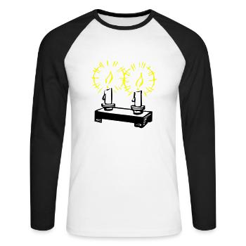 kerzen 02 - Unisex Baseballshirt langarm - Weiß/Schwarz - Vorne - Nik (191cm)