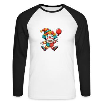 clown - T-shirt baseball manches longues Homme - blanc/noir - Devant - Nik (191cm)