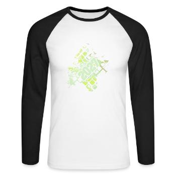 Geburtstag 2027 - Unisex Baseballshirt langarm - Weiß/Schwarz - Vorne - Nik (191cm)