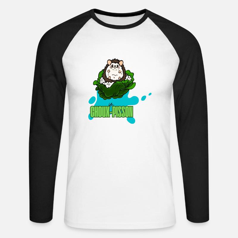 Choupisson - Unisex Baseballshirt langarm - Weiß/Schwarz