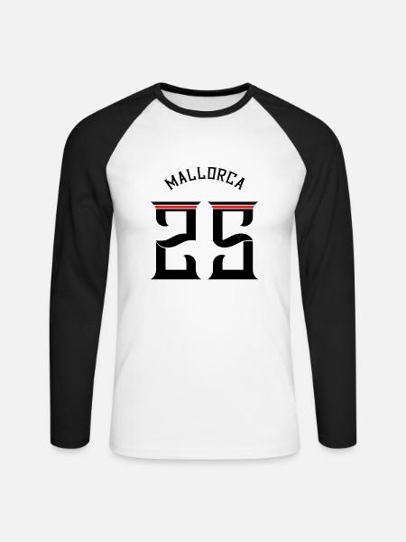 Mallorca 25 Jersey 2025 - Unisex Long Sleeve Baseball T-Shirt - white/black