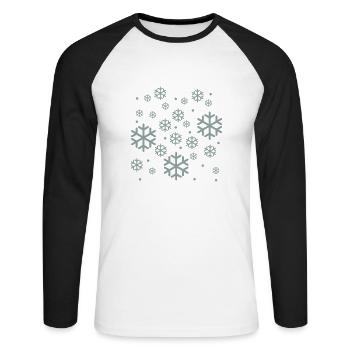 Snow - Unisex Long Sleeve Baseball T-Shirt - white/black - Front - Nik (191cm)