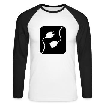Electricity - Unisex Long Sleeve Baseball T-Shirt - white/black - Front - Nik (191cm)
