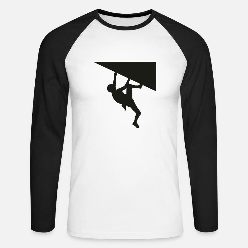 climbing - Unisex Baseballshirt langarm - Weiß/Schwarz