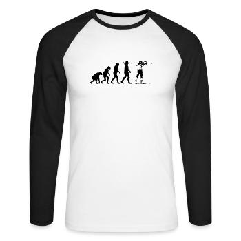 Evolution Biathlon - Unisex Baseballshirt langarm - Weiß/Schwarz - Vorne - Nik (191cm)