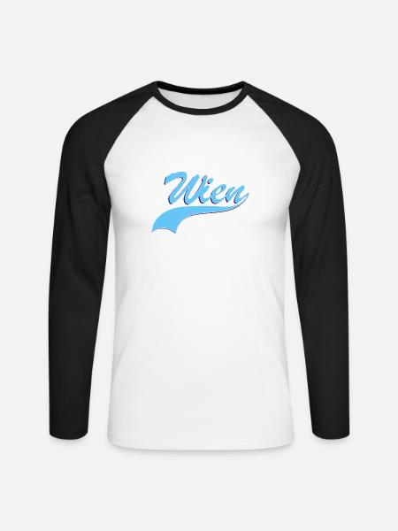 Wien - Unisex Baseballshirt langarm - Weiß/Schwarz