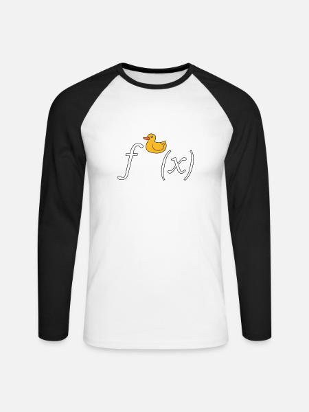 Duck derivation math joke (without text) - Unisex Long Sleeve Baseball T-Shirt - white/black