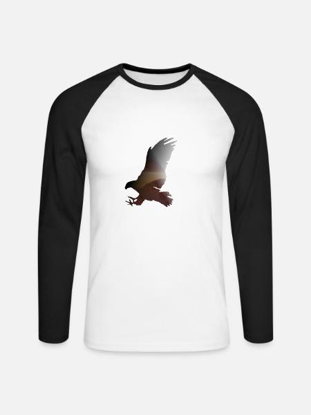 Eagle Mountains - Unisex Long Sleeve Baseball T-Shirt - white/black