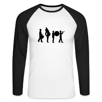 Marching band Schützenfest marching out - T-shirt baseball manches longues Homme - blanc/noir - Devant - Nik (191cm)