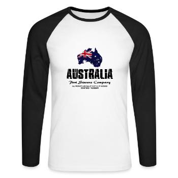 Australia - Australien - Unisex Baseballshirt langarm - Weiß/Schwarz - Vorne - Nik (191cm)