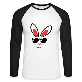 Rabbit, Rabbit, Easter rabbit - Unisex Long Sleeve Baseball T-Shirt - white/black - Front - Nik (191cm)