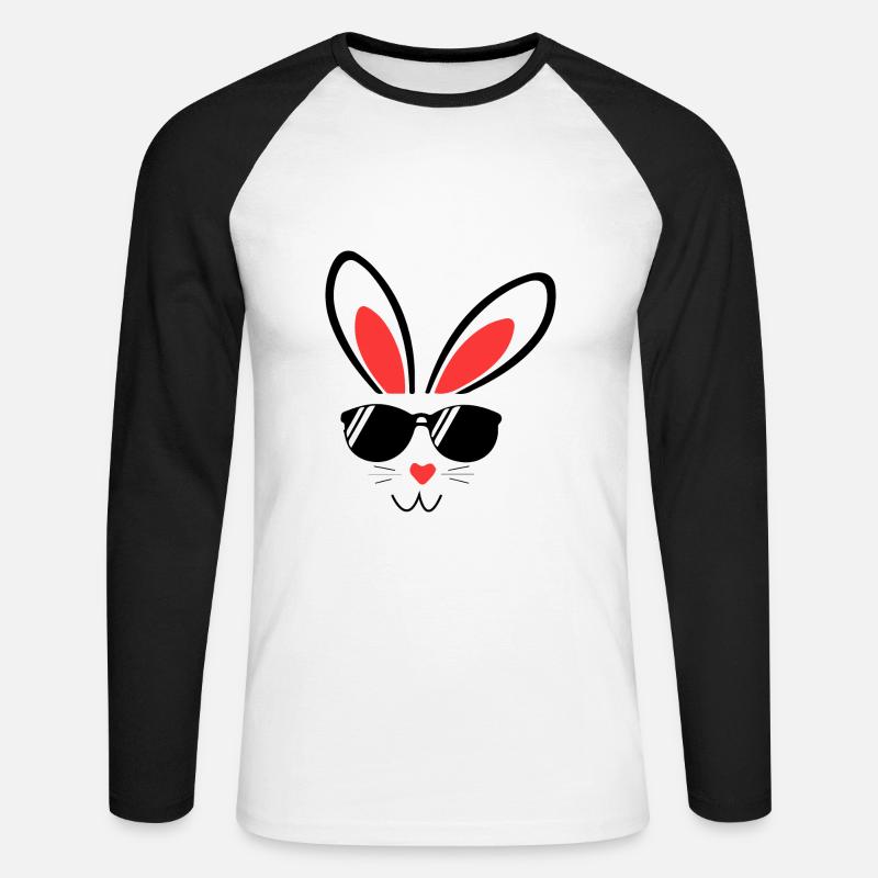 Rabbit, Rabbit, Easter rabbit - Unisex Long Sleeve Baseball T-Shirt - white/black