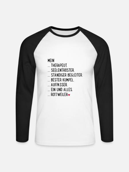 rottweiler - Unisex Baseballshirt langarm - Weiß/Schwarz