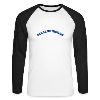 Gelsenkirchen - Unisex Baseballshirt langarm - Weiß/Schwarz - Vorne - Nik (191cm)