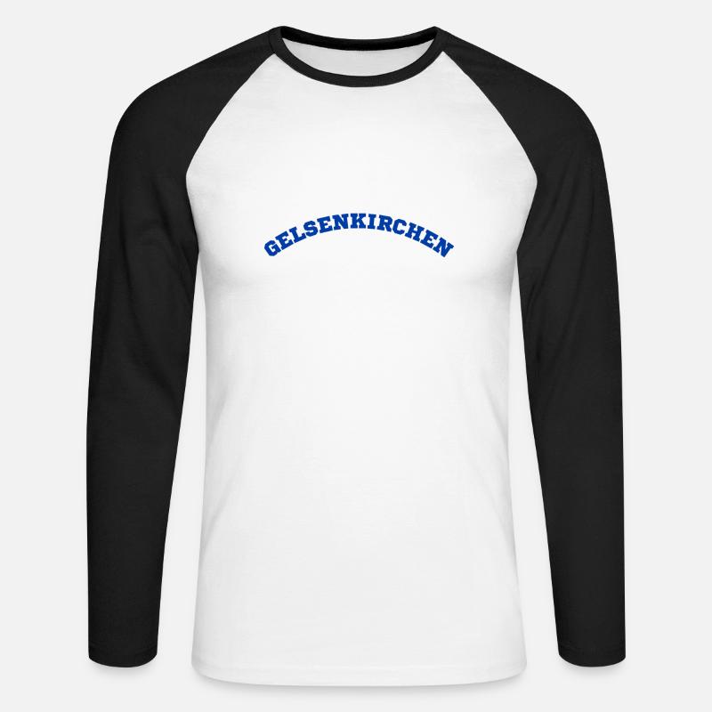 Gelsenkirchen - Unisex Baseballshirt langarm - Weiß/Schwarz
