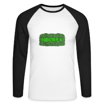Hockey sur gazon Hockey sur gazon artificiel Terrain de hockey - T-shirt baseball manches longues Homme - blanc/noir - Devant - Nik (191cm)