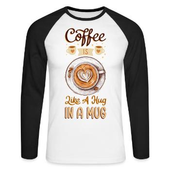 Coffee Coffee Lover Coffee Mug Barista Drink - Unisex Long Sleeve Baseball T-Shirt - white/black - Front - Nik (191cm)