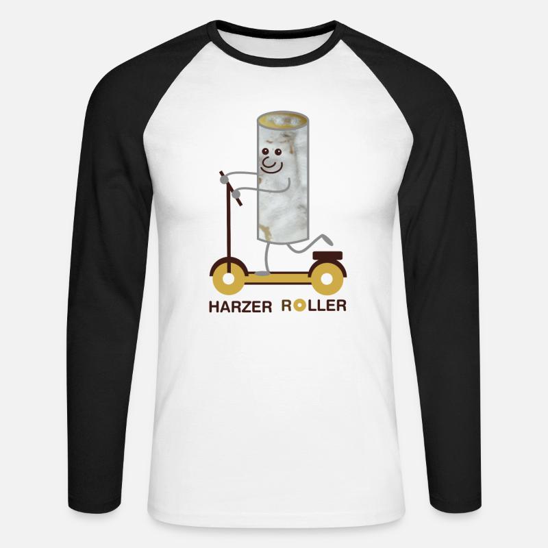 Harzer Roller (b) - Unisex Baseballshirt langarm - Weiß/Schwarz