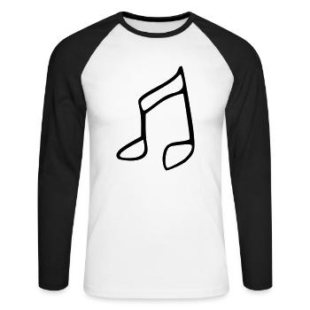 Note - Unisex Baseballshirt langarm - Weiß/Schwarz - Vorne - Nik (191cm)