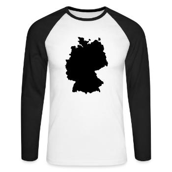 Germany - T-shirt baseball manches longues Homme - blanc/noir - Devant - Nik (191cm)