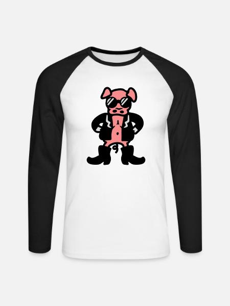 Cool sow - Unisex Long Sleeve Baseball T-Shirt - white/black