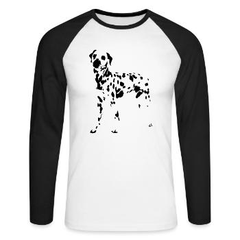 Dalmatiner - Unisex Baseballshirt langarm - Weiß/Schwarz - Vorne - Nik (191cm)