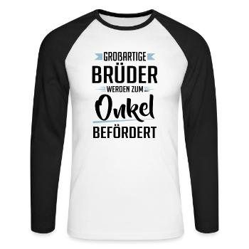 Großartige Brüder werden zum Onkel befördert - Unisex Baseballshirt langarm - Weiß/Schwarz - Vorne - Nik (191cm)