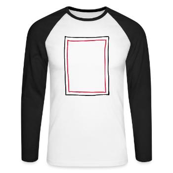 Frame picture frame - Unisex Long Sleeve Baseball T-Shirt - white/black - Front - Nik (191cm)