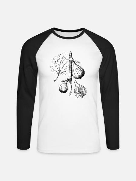 Feige-v10 [Konvertiert] - Unisex Baseballshirt langarm - Weiß/Schwarz