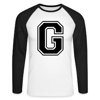 g - T-shirt baseball manches longues Homme - blanc/noir - Devant - Nik (191cm)