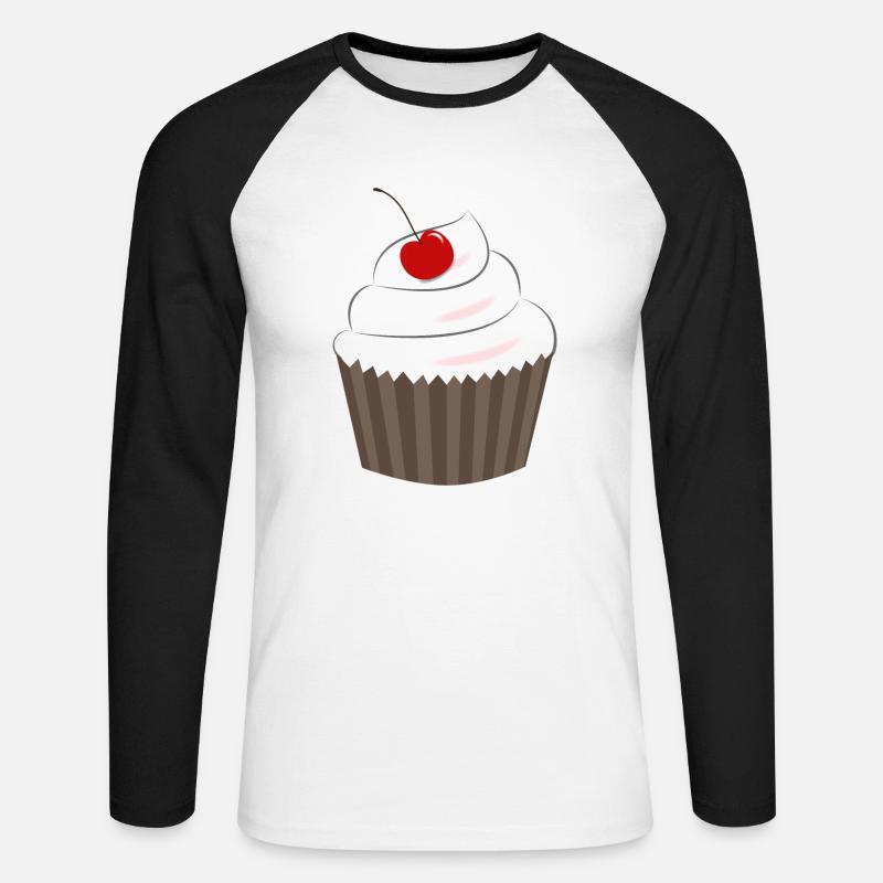 muffin - Unisex Baseballshirt langarm - Weiß/Schwarz