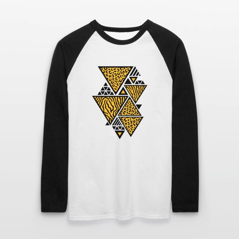 Triangle pattern (Tiger / Leopard) Unisex Long Sleeve Baseball T-Shirt