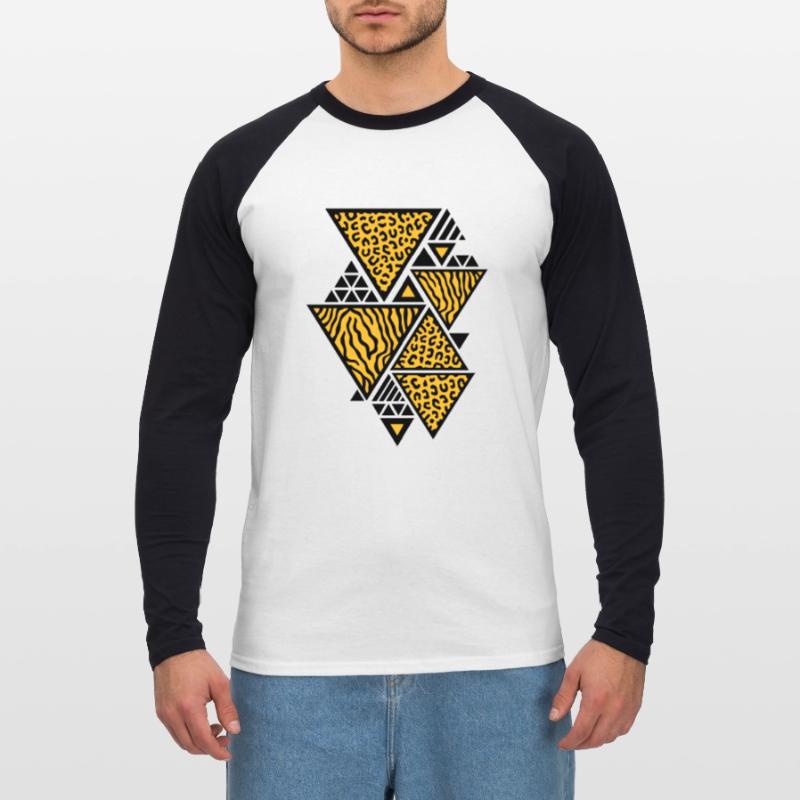 Triangle pattern (Tiger / Leopard) Unisex Long Sleeve Baseball T-Shirt