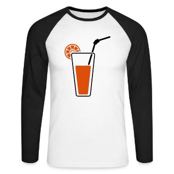 cocktail_002 - Unisex Baseballshirt langarm - Weiß/Schwarz - Vorne - Nik (191cm)