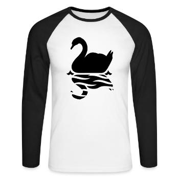 swan - Unisex Long Sleeve Baseball T-Shirt - white/black - Front - Nik (191cm)