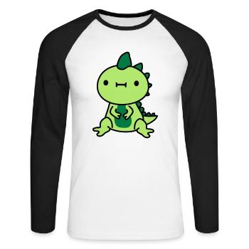 kleiner suesser kawaii - Unisex Baseballshirt langarm - Weiß/Schwarz - Vorne - Nik (191cm)