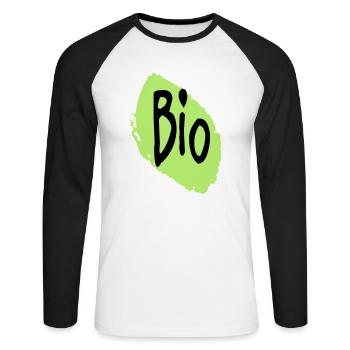 bio - sustainable and ecological - Unisex Long Sleeve Baseball T-Shirt - white/black - Front - Nik (191cm)