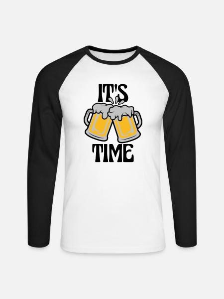 It s Beer - Unisex Long Sleeve Baseball T-Shirt - white/black