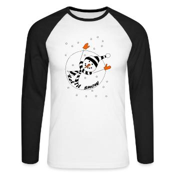 Let it snow - Unisex Long Sleeve Baseball T-Shirt - white/black - Front - Nik (191cm)