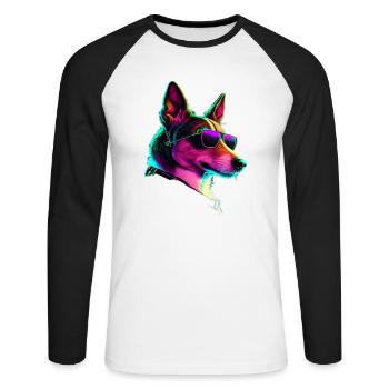 Basenji Dogs Basenjis - Unisex Baseballshirt langarm - Weiß/Schwarz - Vorne - Nik (191cm)