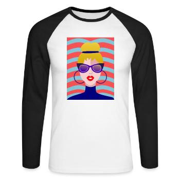 WIFE. DAUGHTER. ADOLESCENT. WOMEN'S DAY - Unisex Long Sleeve Baseball T-Shirt - white/black - Front - Nik (191cm)