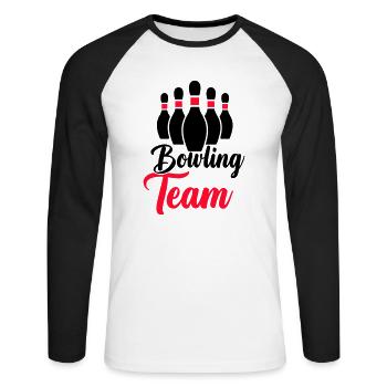 Bowling Team - Unisex Long Sleeve Baseball T-Shirt - white/black - Front - Nik (191cm)