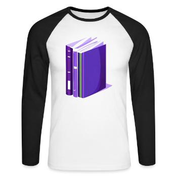 Reader Book Lovers Book Read Books Gift - Unisex Long Sleeve Baseball T-Shirt - white/black - Front - Nik (191cm)
