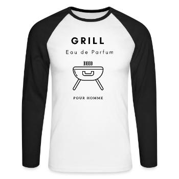 Grill - Eau de Parfum pour Homme - Unisex Baseballshirt langarm - Weiß/Schwarz - Vorne - Nik (191cm)
