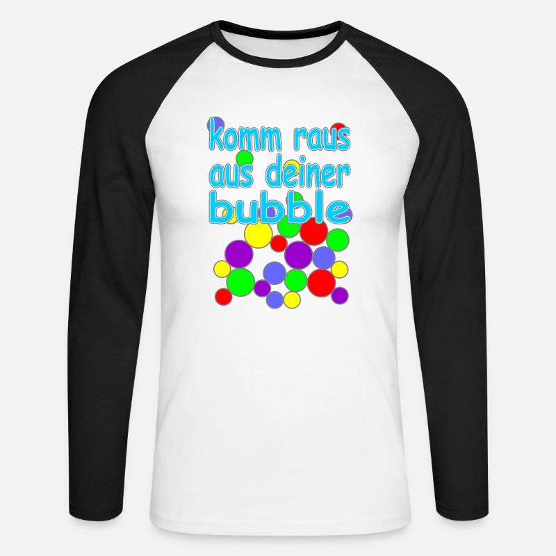 bubble deutsche Version Nr.2 - Unisex Baseballshirt langarm - Weiß/Schwarz