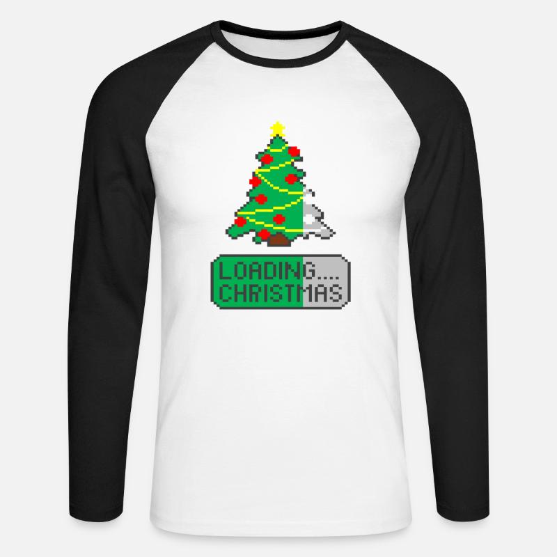 Weihnachtsbaum wird geladen - Unisex Baseballshirt langarm - Weiß/Schwarz