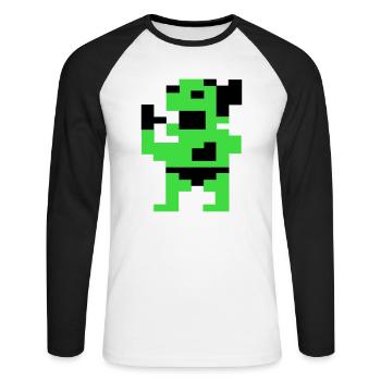 The Fat Green (Pix) - Unisex Long Sleeve Baseball T-Shirt - white/black - Front - Nik (191cm)