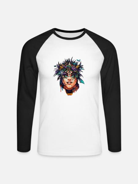Indigene Frauen - Unisex Baseballshirt langarm - Weiß/Schwarz